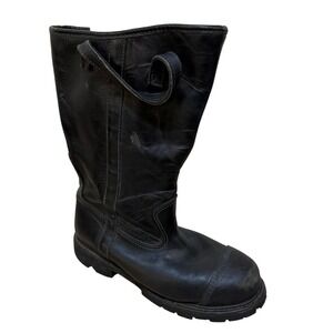 Weinbrenner Firefighting Boots Men 10W Black Leather Vibram Sole NFPA 1971 2007‎